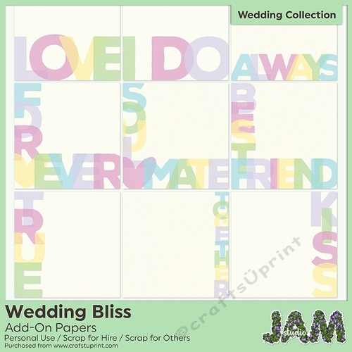 12x12 Wedding Bliss Add-On Paper Pack 1